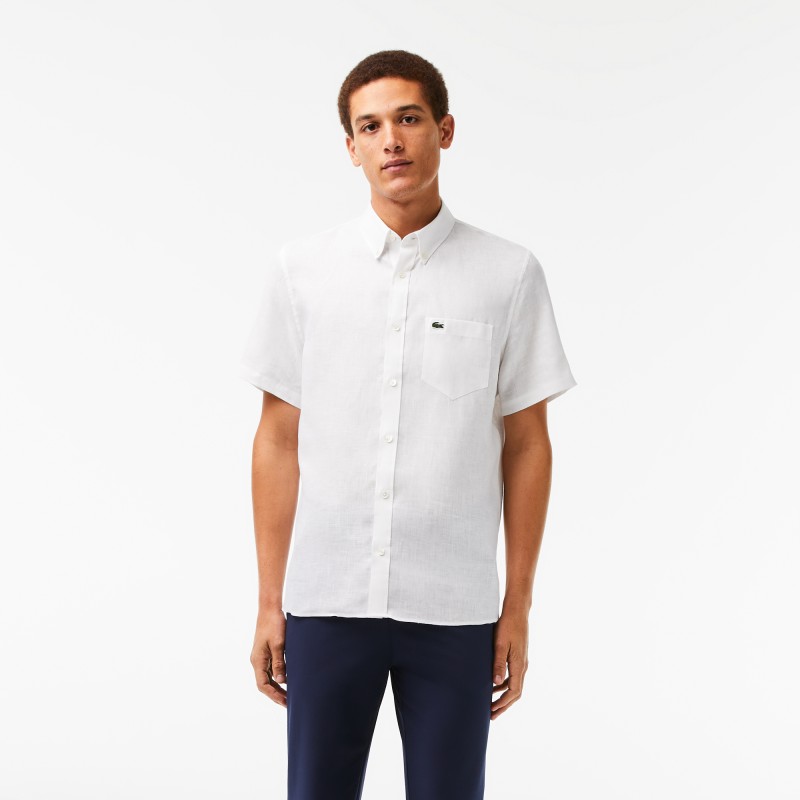 Chemise à manches courtes homme Lacoste en lin