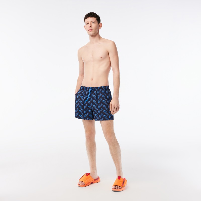 Short de bain homme Lacoste imprimé en polyester recyclé