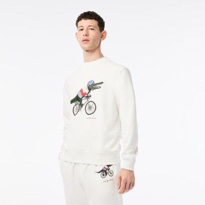 Sweatshirt imprimé homme Lacoste x Netflix en coton biologique