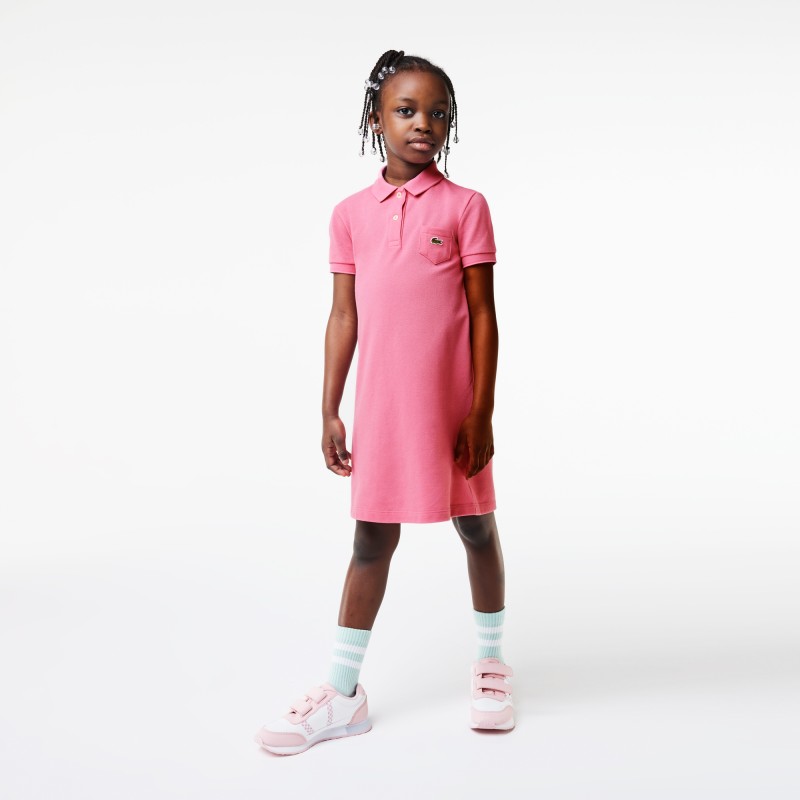 Robe polo Fille en piqué de coton uni