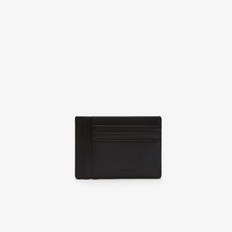 Porte-cartes homme Lacoste Chantaco en cuir de vachette