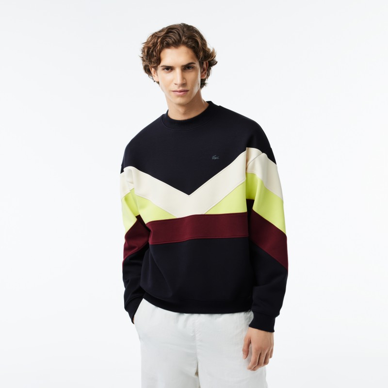 Sweatshirt color-block loose fit double-face