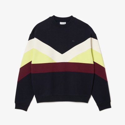 Sweatshirt color-block loose fit double-face