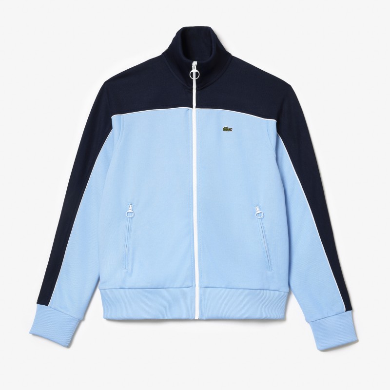 Sweatshirt zippé color-block en interlock piqué