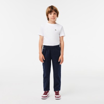 Pantalon chino garçon Lacoste en gabardine de coton stretch