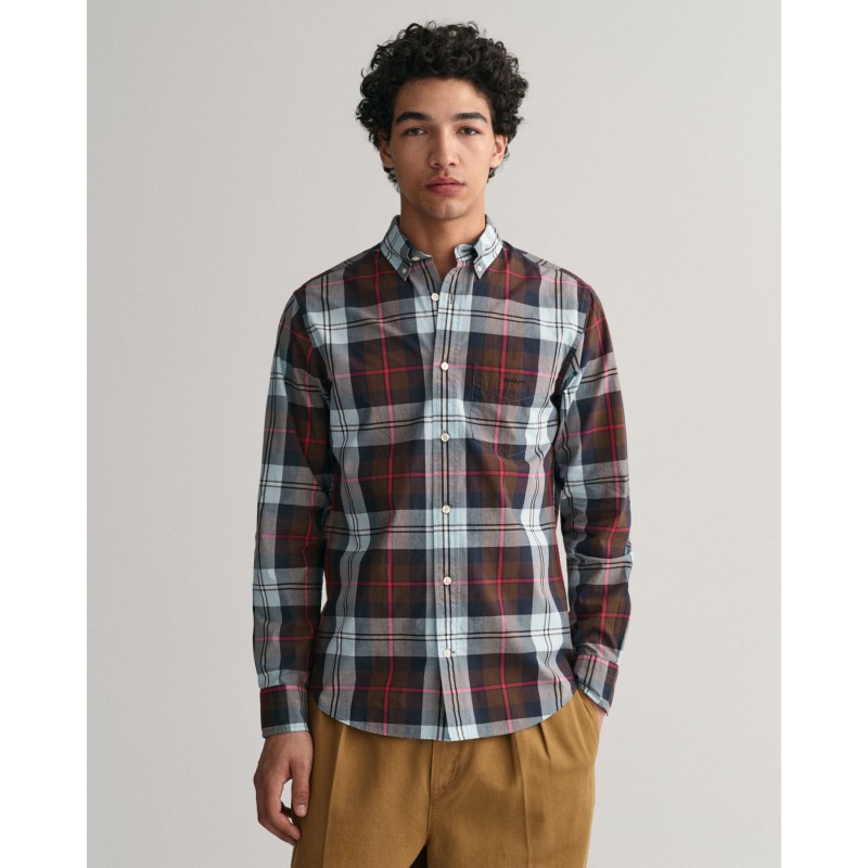 REG POPLIN LARGE CHECK SHIRT