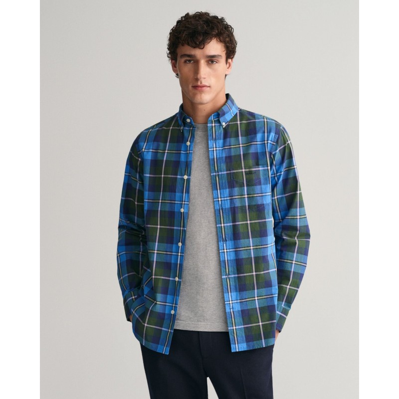 REG POPLIN LARGE CHECK SHIRT