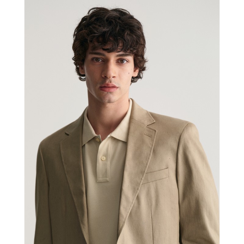 SLIM COTTON LINEN SUIT BLAZER