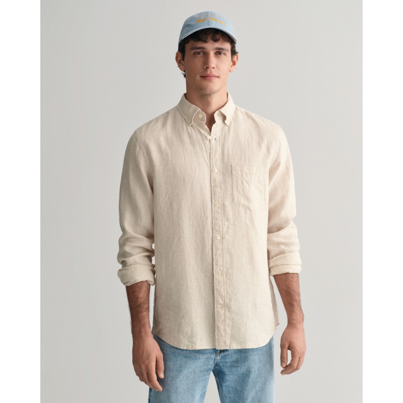 REG LINEN HOUNDSTOOTH SHIRT