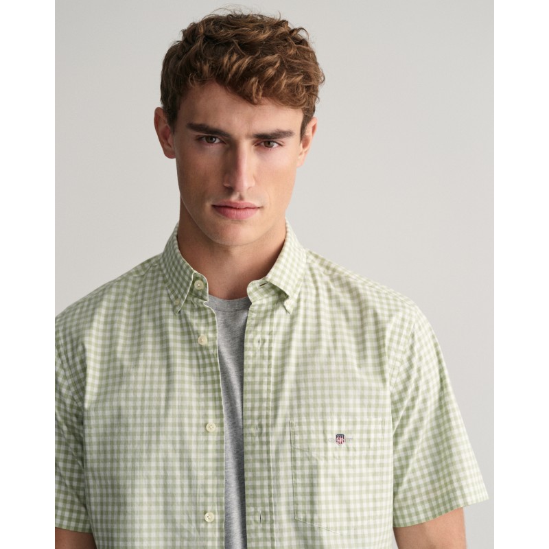 REG POPLIN GINGHAM SS SHIRT