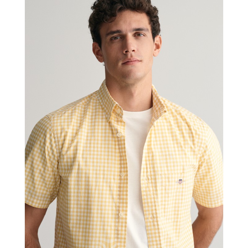 REG POPLIN GINGHAM SS SHIRT