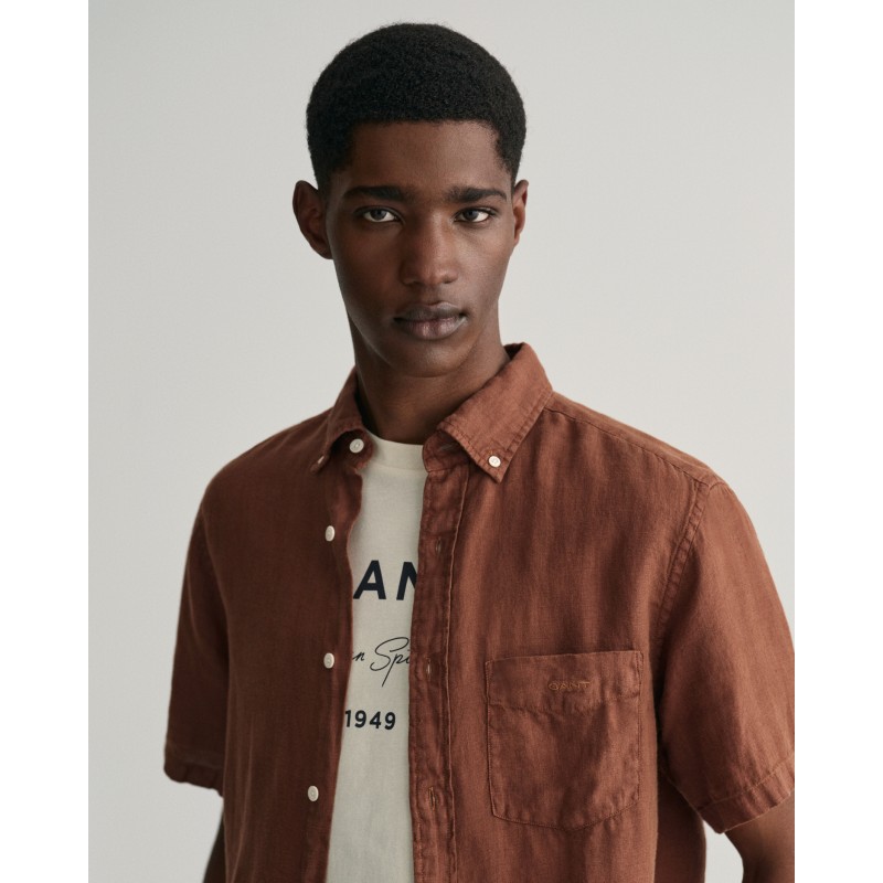 REG GMNT DYED LINEN SS SHIRT