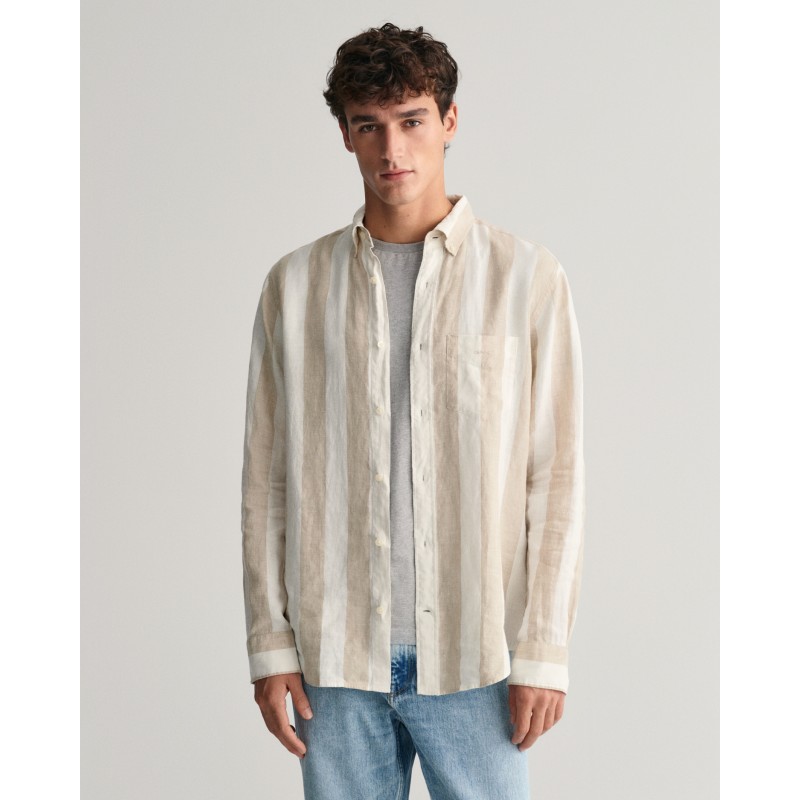 REG BOLD STRIPE LINEN SHIRT