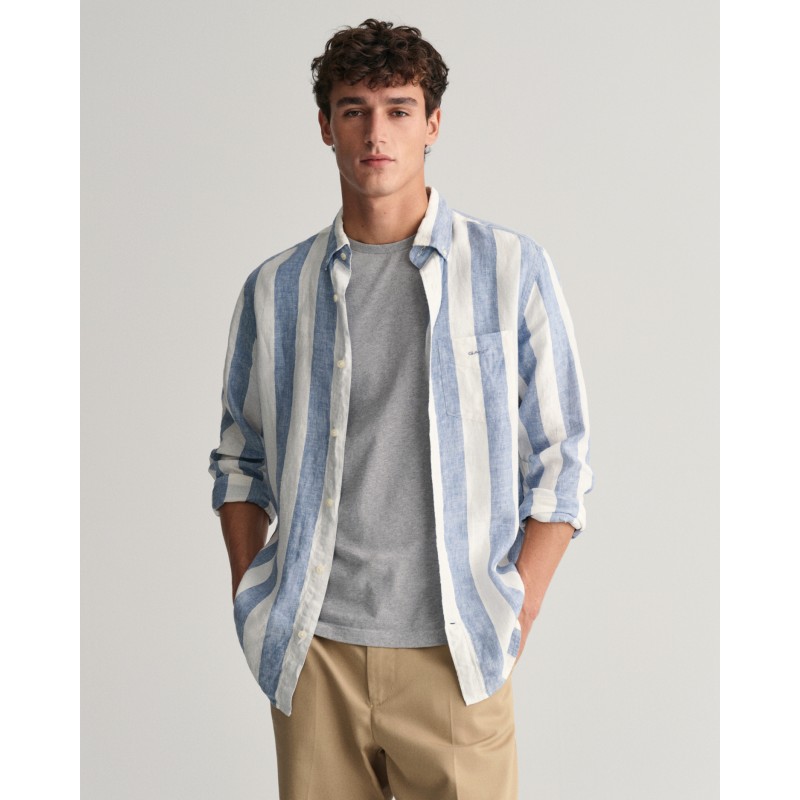 REG BOLD STRIPE LINEN SHIRT