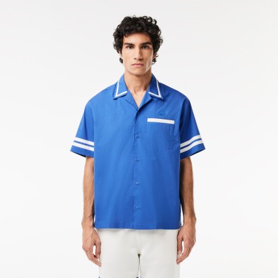 Chemise en twill de coton imprimé Lacoste au dos