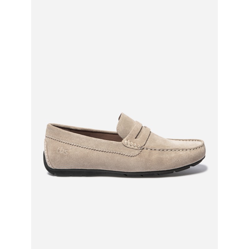 Mocassins Homme En Cuir Velours Beige