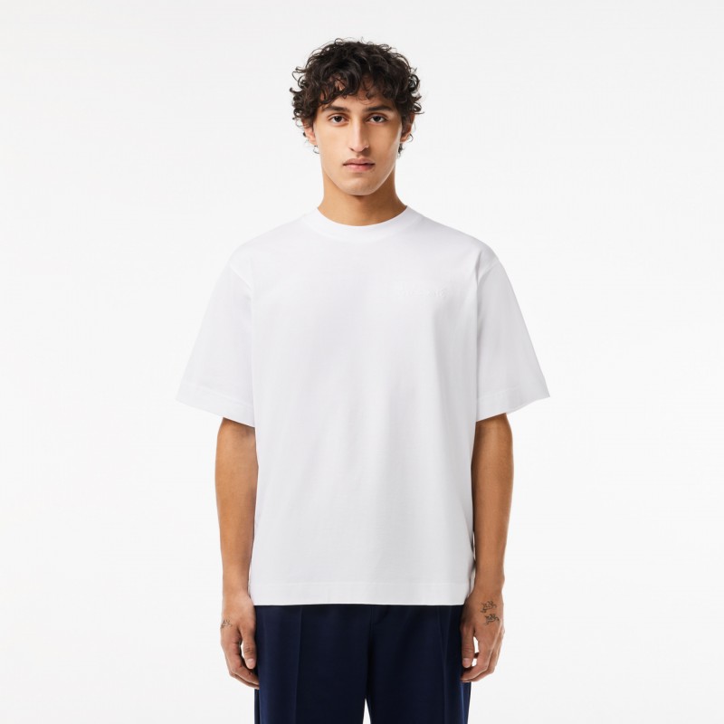 T-shirt loose fit en coton épais broderie Lacoste