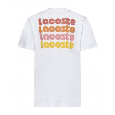 T-shirt délavé avec imprimé Lacoste en dégradé