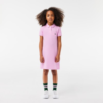 Robe polo Fille en piqué de coton uni