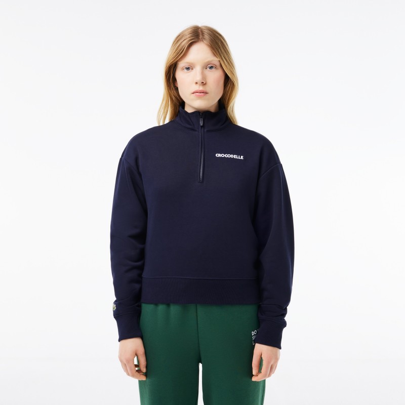 Sweatshirt zippé en molleton avec imprimé