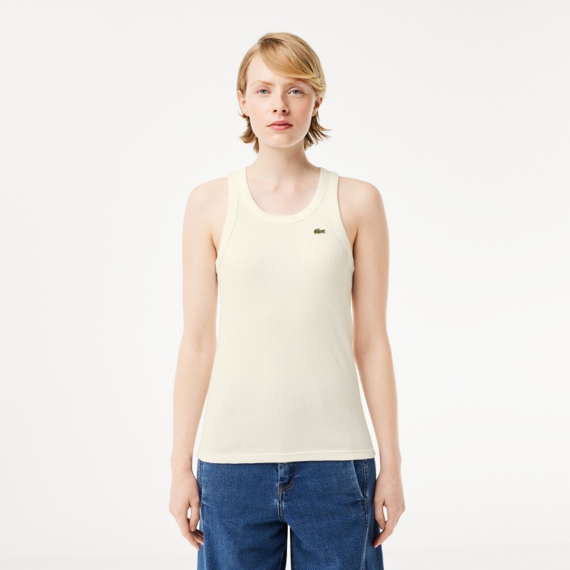 Débardeur femme Lacoste slim fit en coton biologique