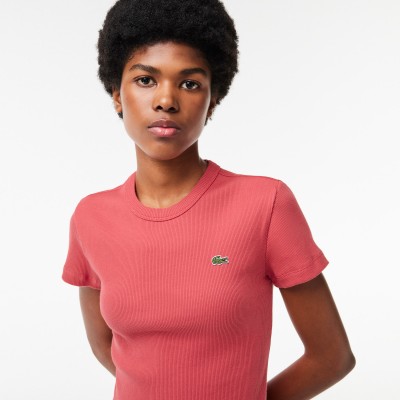 T-shirt femme Lacoste slim fit en coton biologique