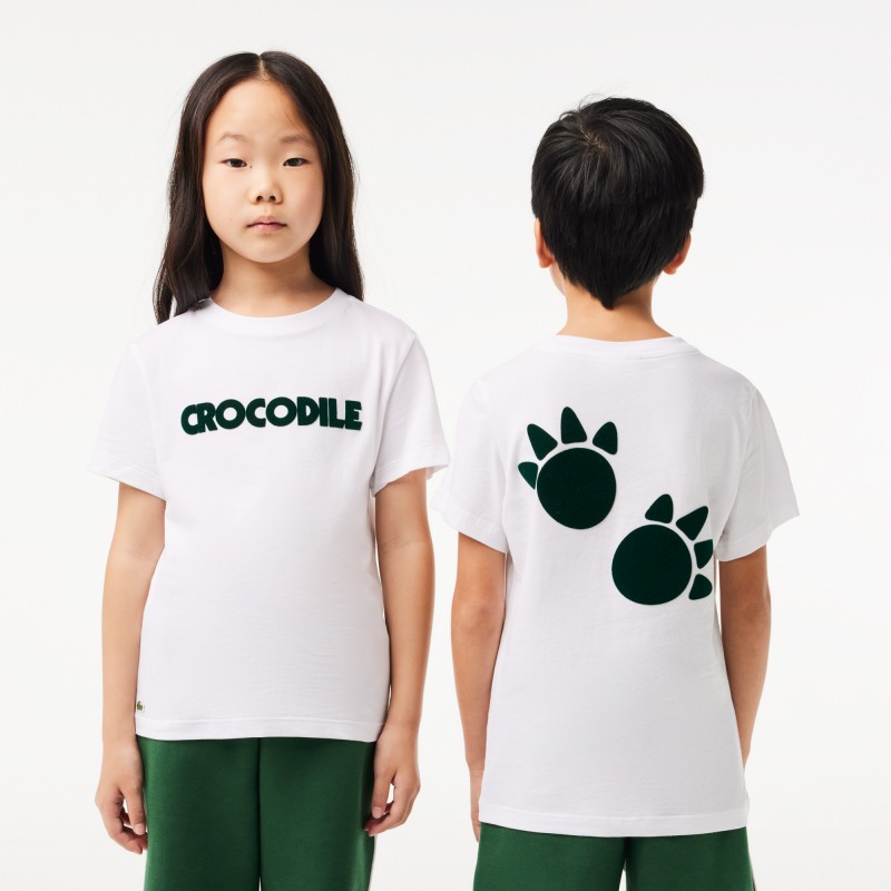 T-shirt en coton imprimé crocodile 