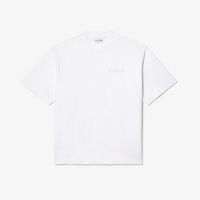 T-shirt loose fit en coton épais broderie Lacoste