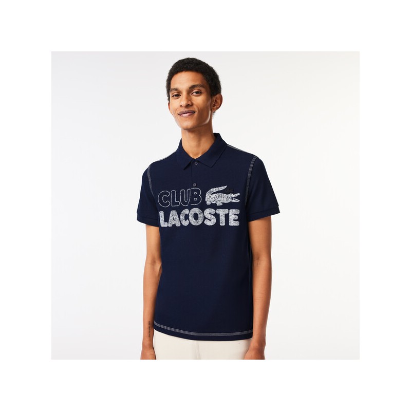 Polo homme Lacoste imprimé en coton biologique