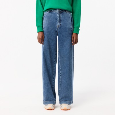 Pantalon jean femme Lacoste en denim extensible