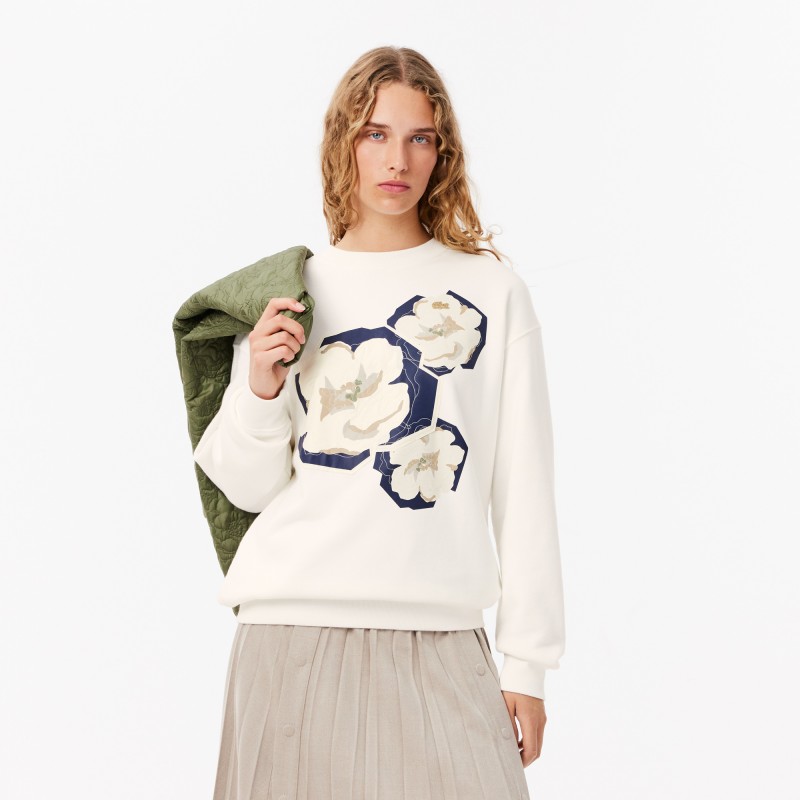 Sweatshirt avec animation fleur oversize