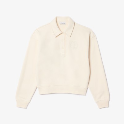 Sweatshirt col polo avec broderie