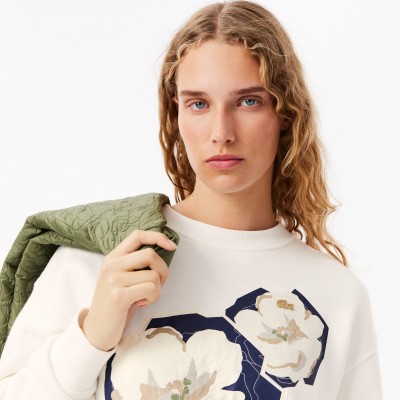 Sweatshirt avec animation fleur oversize