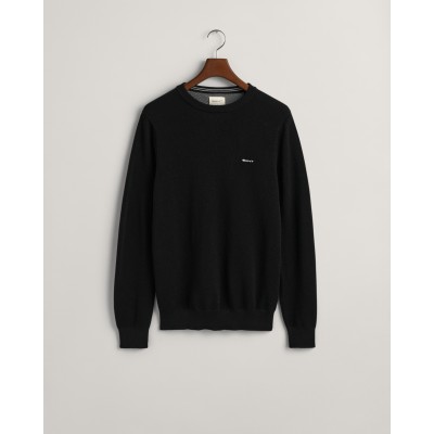 Cotton Piqué Crew Neck Sweater