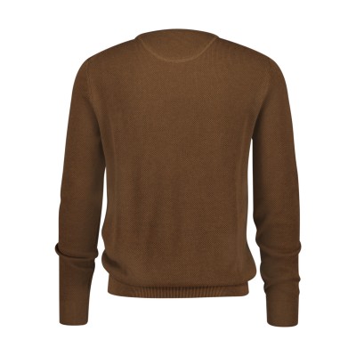 Cotton Piqué Crew Neck Sweater