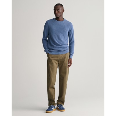 Cotton Piqué Crew Neck Sweater