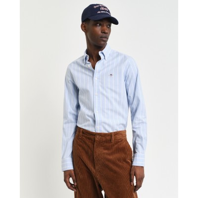 Slim Fit Striped Stretch Oxford Shirt