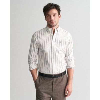 Slim Fit Striped Stretch Oxford Shirt