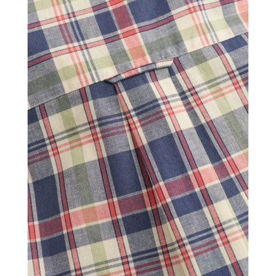 REG COTTON LINEN CHECK SS SHIRT