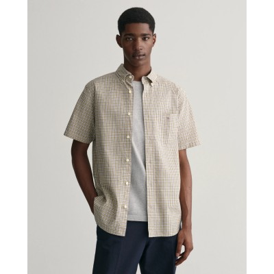 REG POPLIN MICROCHECK SS SHIRT