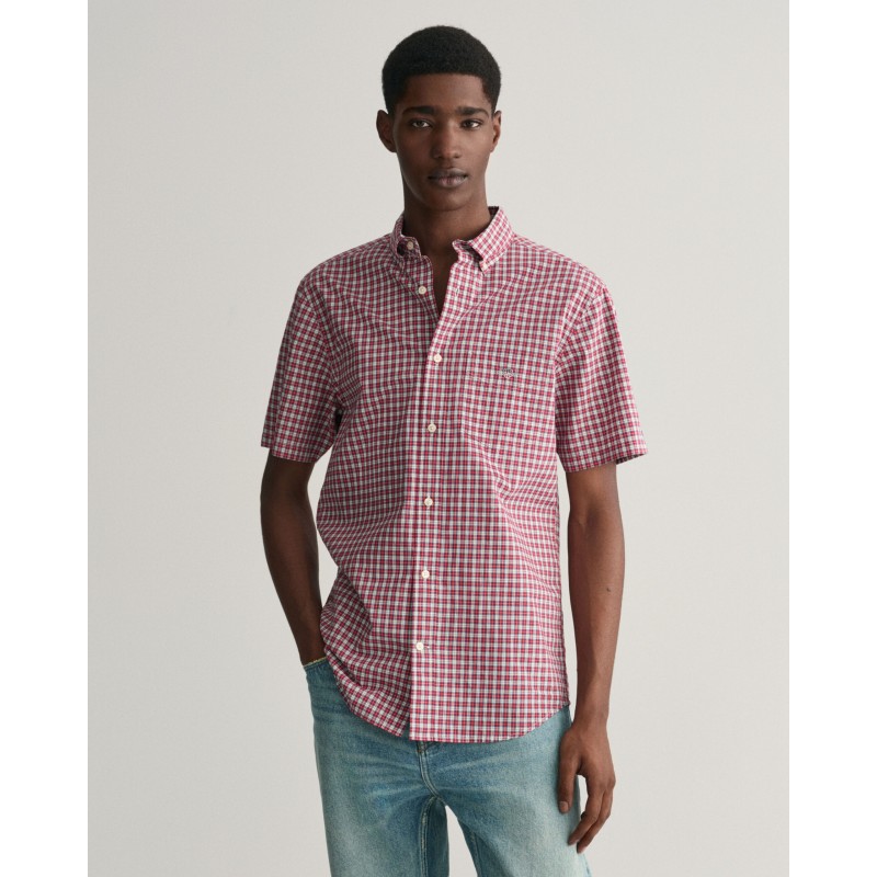 REG POPLIN MICROCHECK SS SHIRT