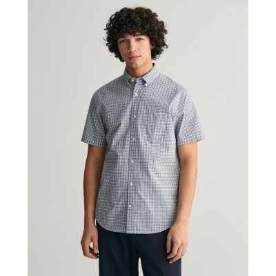 REG POPLIN MICROCHECK SS SHIRT