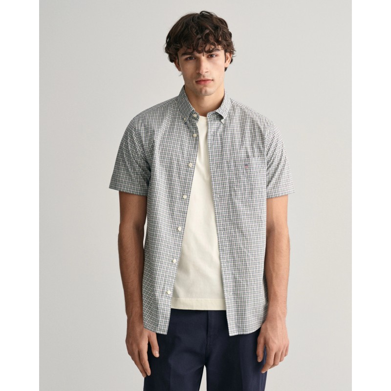 REG POPLIN MICROCHECK SS SHIRT