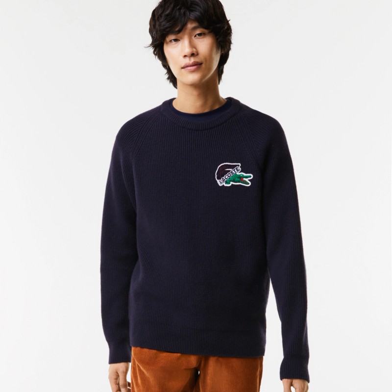 Lacoste Men's Holiday Large Crocodile Sweater