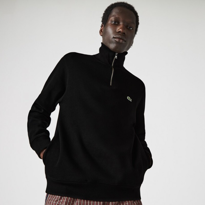 Sweatshirt col montant zippé en interlock