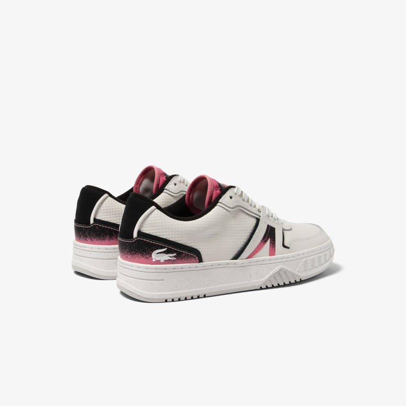 Sneakers L001 femme Lacoste en cuir, détail au talon