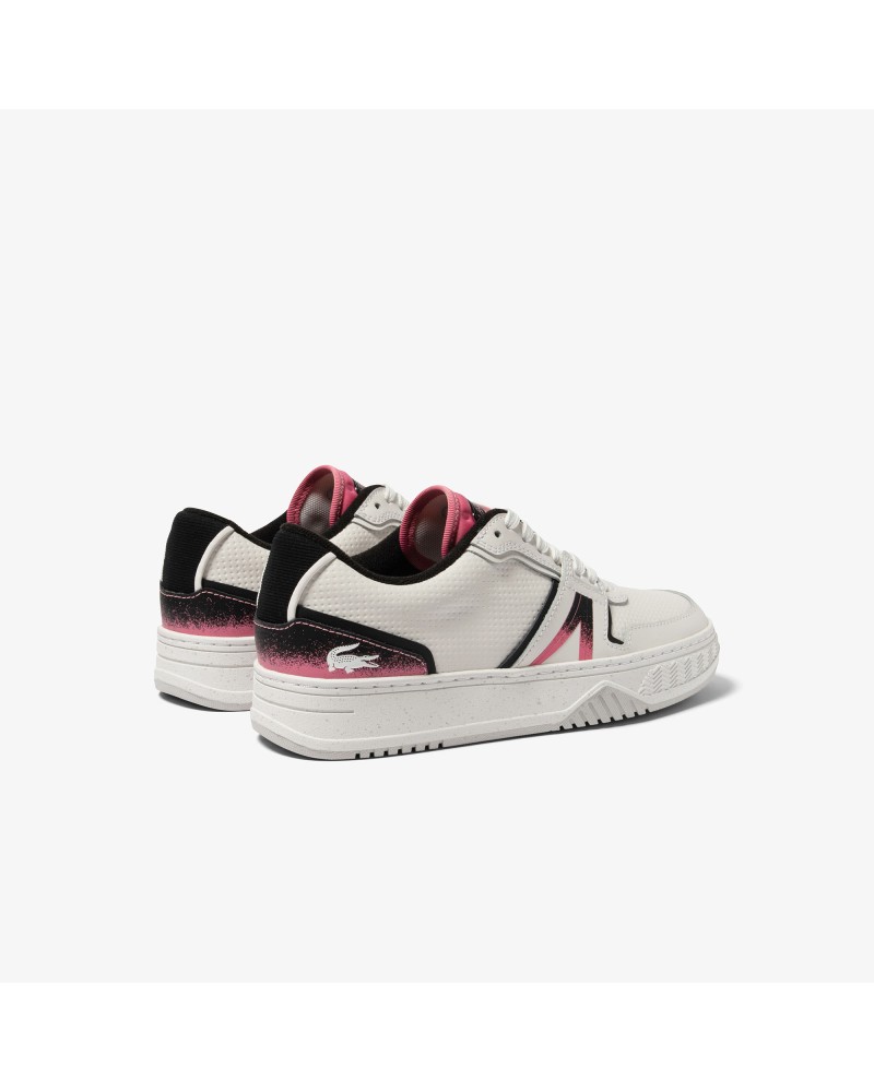 Sneakers L001 femme Lacoste en cuir, détail au talon