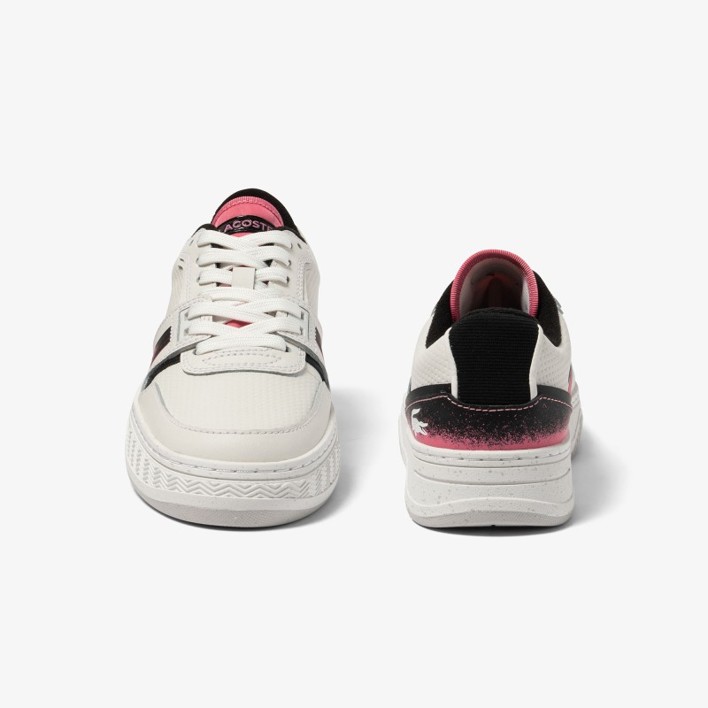 Sneakers L001 femme Lacoste en cuir, détail au talon