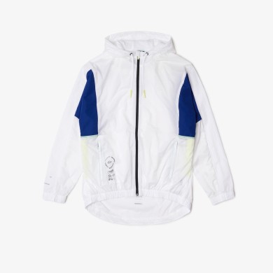 Parka zippée à capuche Lacoste Sport en nylon léger repliable