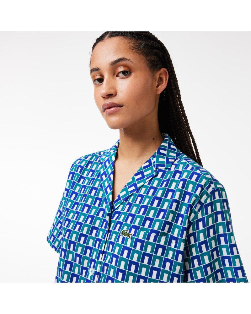 Chemise manches courtes oversize avec imprimé